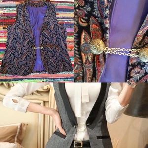 COPY - Vintage suede gold chain link bottom vest …